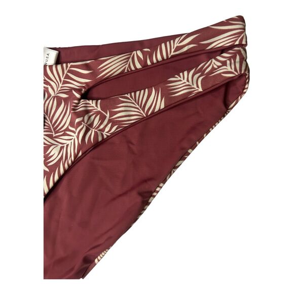 Dippin’ Daisy’s Cut Out Sides Bikini Bottom Sz L Mauve Reversible Botanical NWT - Picture 4 of 10